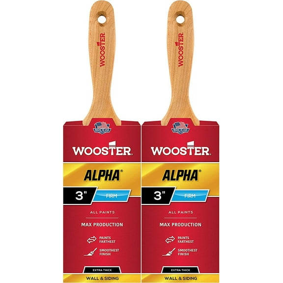 Wooster Genuine 3" Alpha Extra-Thick Flat Paintbrush 2-Pack, 4234-3-2PK