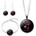 thumbnail image 1 of WIFKLSIIPG Flying Angel Wing Ribbon Necklace Bracelet Earrings Set for Women Rose Flower Cancer Awareness Jewelry, 1 of 3