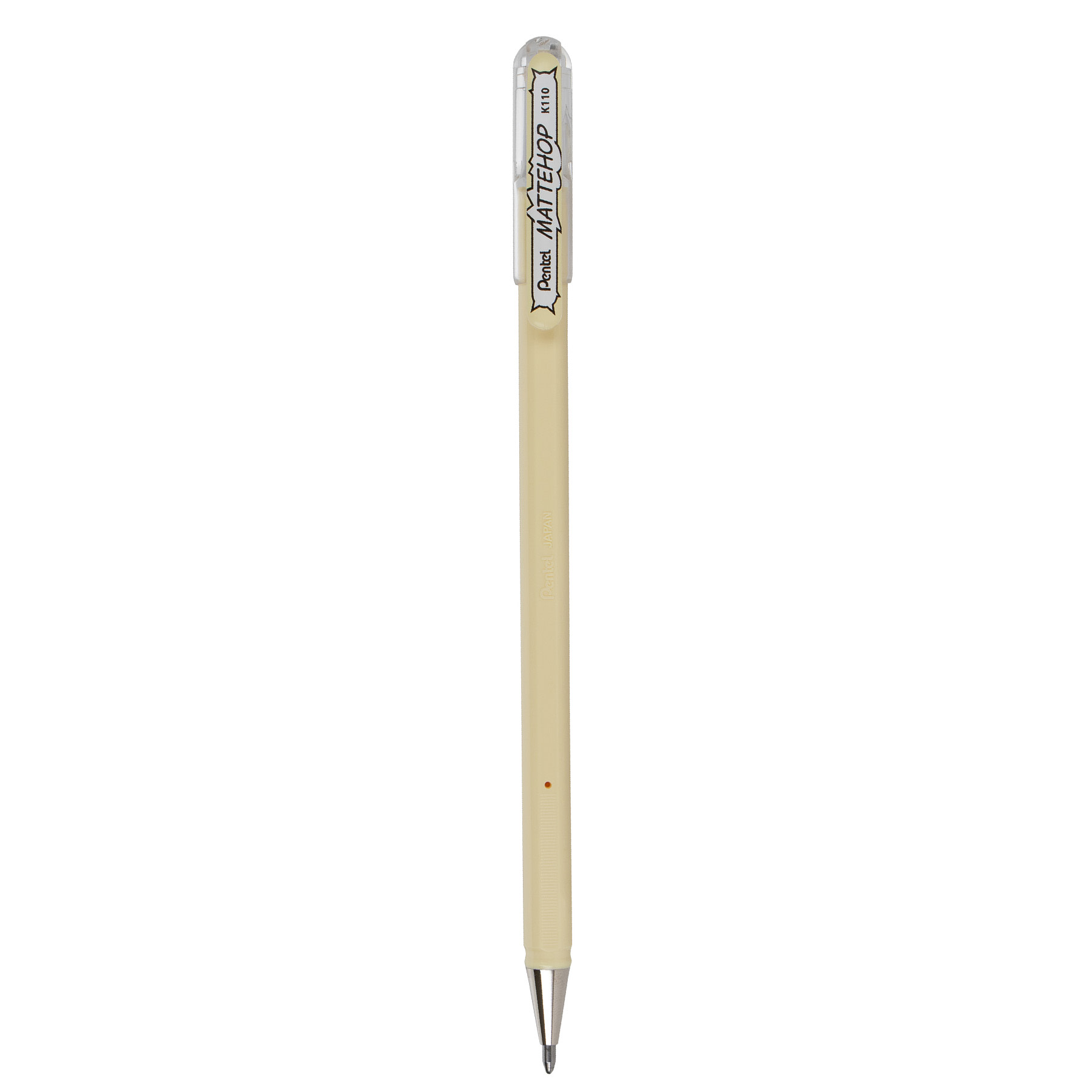 Pentel Arts Hybrid MATTEHOP Gel Roller, 1.0mm, Matte Ivory White Ink, Pack of 12