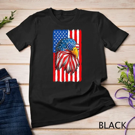 Patriotic Bald Eagle Shirt Men 4Th Of July American Flag Usa Unisex S-5XL T-Shirt