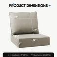 thumbnail image 2 of Giantfurnni Luxury Outdoor Deep Seat Cushion 22 X 24 X 6 inch Replacement Cushions for Patio Furniture, Beige, 2 of 9