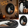 thumbnail image 3 of Spooky Ghost Halloween Oval Wall Art Framed Dark Academia Decor, 3 of 4