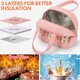 thumbnail image 3 of Bolsa de almuerzo para mujer, bolsa de almuerzo aislada, bolsa de almuerzo pequeña de cuero para oficina, bolsa de almuerzo para trabajo con letras de chenilla, bolsa térmica a prueba de fugas, bolsa, 3 of 6