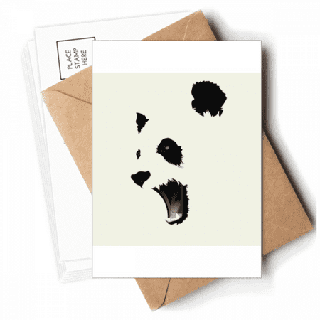 Panda Black White Open Mouth Color Block Postcards Envelopes Blank Note Cards Mailing
