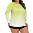 thumbnail image 2 of CIENVNSTG Swim Shirts For Women Plus Size Long Sleeve Gradient Print Rash Guard Loose Fit Swimsuit Top Upf 50+Sun Protection Quick Dry Hiking Swim Shirt Yellow 2XL, 2 of 5