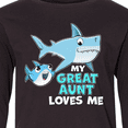 thumbnail image 4 of Inktastic My Great Aunt Loves Me with Cute Sharks Long Sleeve Youth T-Shirt, 4 of 5