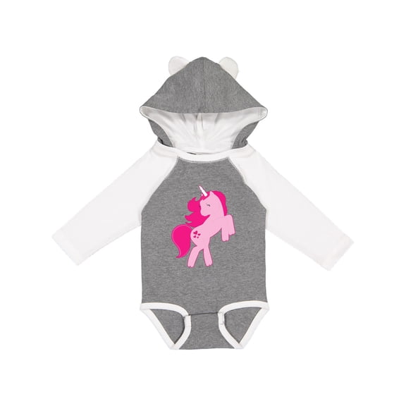 Inktastic Pink unicorn Girls Long Sleeve Baby Bodysuit