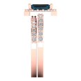 thumbnail image 3 of Clara Pucci 18K Rose Gold 2.16 Natural London Blue Topaz Engraveable Engagement Ring + Wedding Band Set, 3 of 7