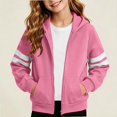 thumbnail image 2 of HAOTAGS Kids Hooded Sweatshirt (5-14) Winter Fleece-lined Zipper Warm Jacket Pink Size 13, 2 of 7