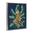 thumbnail image 4 of Stupell Industries Tiger Sitting over Palms Animals & Insects Painting Gray Floater Framed Canvas Art Print Wall Art, 25 x 31, 4 of 10