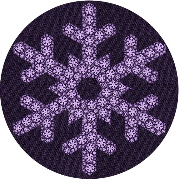 Ahgly Company Machine Washable Indoor Round Transitional Purple Violet Purple Area Rugs, 4' Round