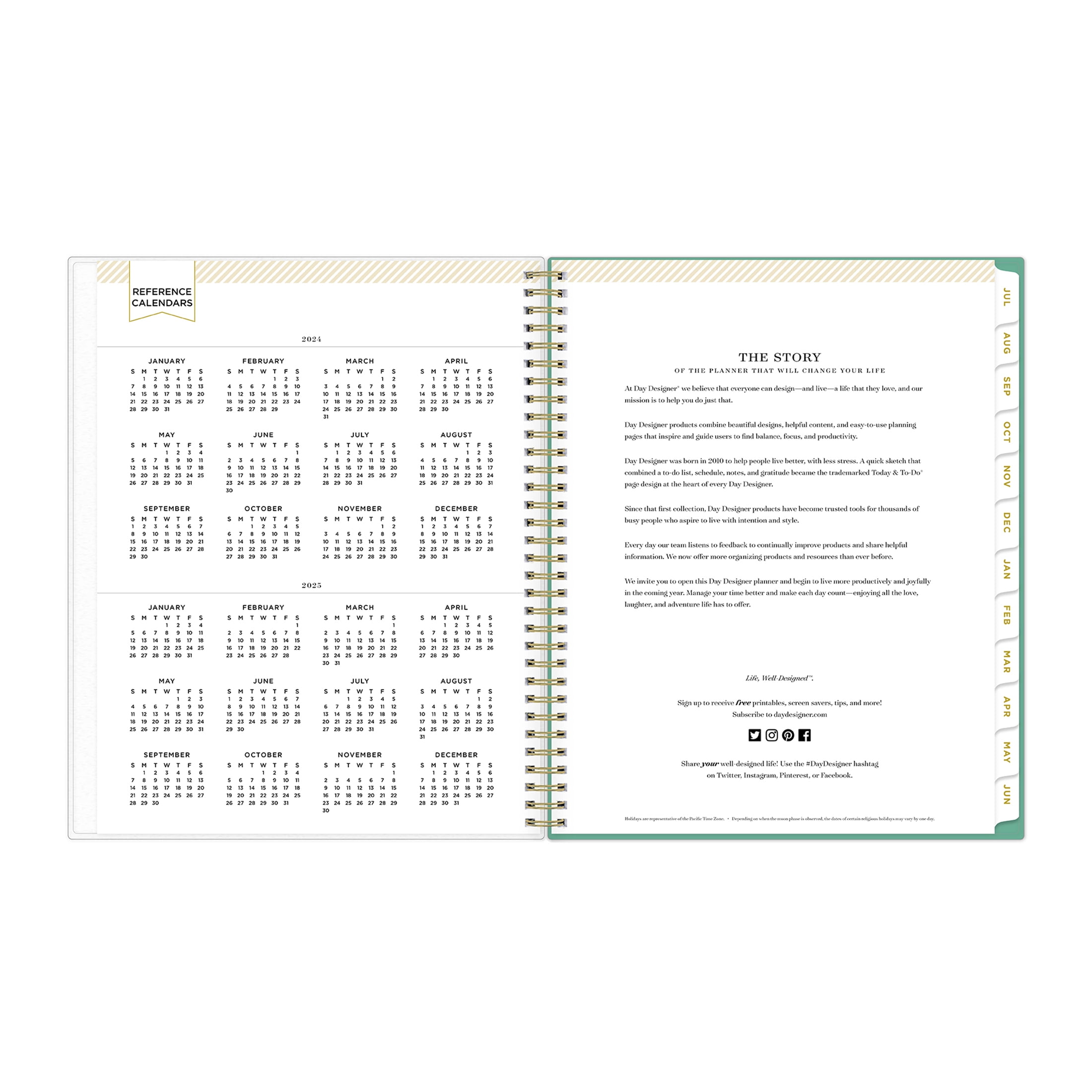 Day Designer for Blue Sky 2024-2025 Weekly Monthly Planner, 8.5x11, Palms