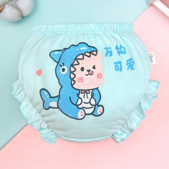 Pantalones cortos de algodón de dibujos animados para bebés y niños, ropa interior para niñas, sin clip, de polipropileno