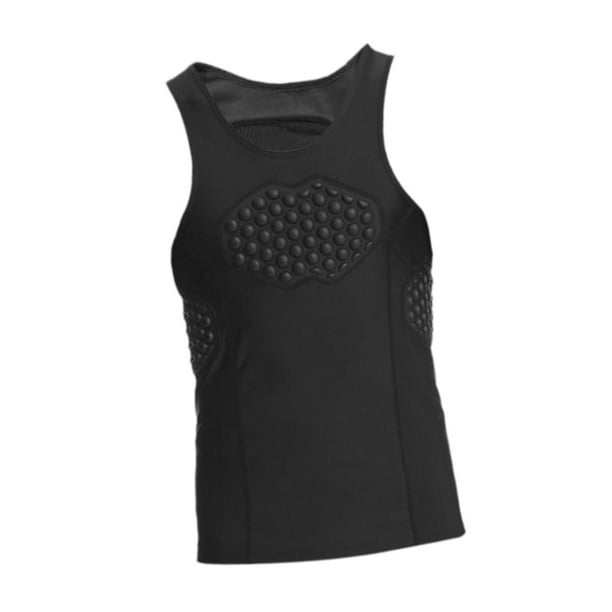Chaleco acolchado para hombre, chaleco de compresión, camiseta sin mangas acolchada, chaleco protector acolchado XL