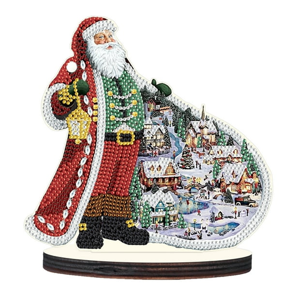 Kit de escritorio de pintura de cristal Ángel de Navidad de Papá Noel para decoración de escritorio de oficina en casa