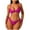Hot Pink, variant on Women's Bikini Set Sexy Two Piece Swimsuit Twist Front Push Up Spaghetti Straps Bra and High Cut Thong Bathing Suit