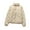 Beige Coat for Women, variant on Women’s turtleneck diamond quilted cropped jacket with thick fabric warm cozy for daily outings cold seasons Beige XXL