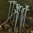 thumbnail image 4 of estacas de acero para tienda de campaña, clavijas largas y duraderas con soporte de plástico para acampar, 4 of 5