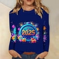 thumbnail image 2 of Awdenio Spring Winter Hoodie for Women Fashion 2025 Happy New Year Print Crewneck Long Sleeve Loose Sweatshirt Capless Tops, 2 of 4