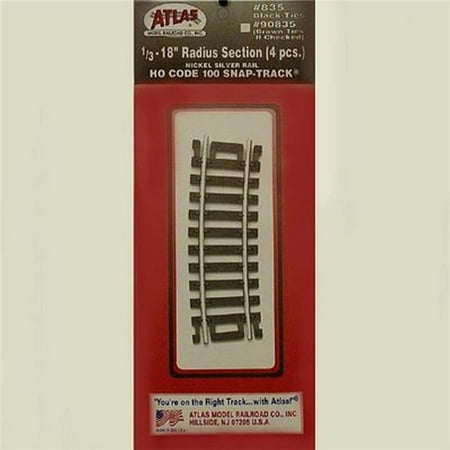 Code 100 Rail - Atlas-Code 100 Curved Snap-Track(R) Nickel-Silver Rail -- 1/3 Section, 18