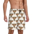 thumbnail image 2 of Cauagu Retro elephants Print Pajama Bottoms for Men Sleep Pajama Shorts Elastic Waistband Sleep Pajama Short Men's PJ Shorts-Small, 2 of 6