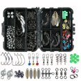 thumbnail image 1 of Juego de accesorios para aparejos de pesca, 155 Uds., broches giratorios, anzuelos de plomo, juego de caja de cuentas para carpa kaili Sencillez, 1 of 5