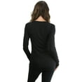 thumbnail image 3 of ToBeInStyle Women's Cotton-Blend Crew-Neck Staple Top with Long Sleeves, 3 of 3
