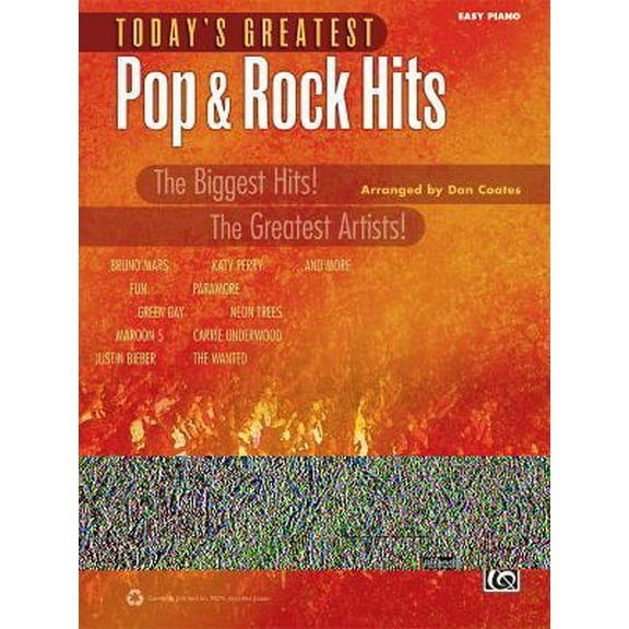 Pre-Owned Today's Greatest Pop & Rock Hits: The Biggest Hits! the Greatest Artists! (Easy Piano) (Paperback) 0739094793 9780739094792