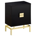 thumbnail image 2 of Accent Table, Side, End, Nightstand, Lamp, Storage Drawer, Living Room, Bedroom, Metal, Laminate, Brown, Gold, Contemporary, Modern, 2 of 7