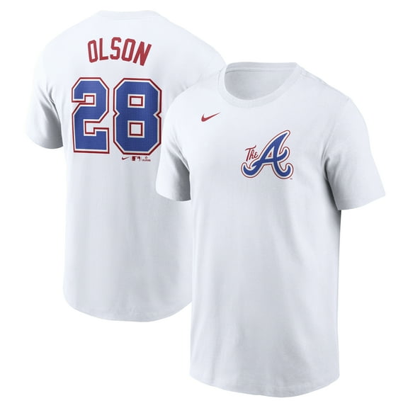 Men's Nike Matt Olson-White Atlanta Braves City Connect Fuse Name & Number T-Shirt
