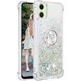 thumbnail image 6 of Liquid Quicksand Case for Samsung Galaxy A06 with Diamond Kickstand, Luxury Fun Glitter Sparkle Flowing Clear Bling Cover Case for Samsung Galaxy A06. -Silver, 6 of 14