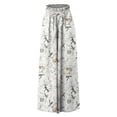 thumbnail image 4 of WTOBBY Women's Floral Print High Waist Wide Leg Palazzo Pants Casual Flowy with Pocket, Designed for Casual Outings, Weekend Getaways and Comfortable All-Day Wear,Light Gray S, 4 of 5
