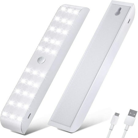 

Under Cabinet Kitchen Lights Under Counter Lights 30 LED Dimmable Cupboard Lights with Motion Sensor USB Rechargeable Lights for Wardrobe Stairs Showcase 1000Lm Warm White [Energy Class A+++]