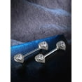 thumbnail image 4 of 4 Pairs Stainless Steel Nipple Rings Tongue Ring Piercing Body Jewelry Barbell Cz Heart Shape Rings For, 4 of 4