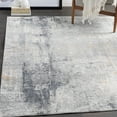 thumbnail image 3 of Uttermost Paoli 108x147" Modern Viscose Fabric Rug in Light Gray/Charcoal, 3 of 6