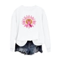 thumbnail image 3 of Olyvenn Breast Cancer Awareness Sweatershirts for Women Long Sleeve Crew Neck Pullover Tops Casual Loose Fit Shirts White S, 3 of 4
