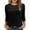 Black, variant on 3/4 Sleeve Tops for Women Crewneck Ribbed Knit Lightweight Sweaters Pullover Casual Fall Fashion Tunic Blouses