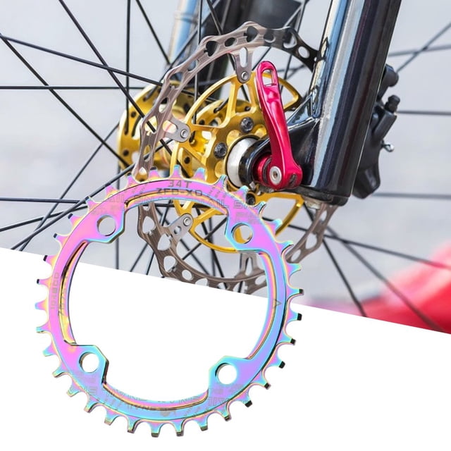 32T/34T/36T Bike Sprocket Positive Negative Tooth 104BCD Stable Dazzling High Hardness Bike Chainring for Bike