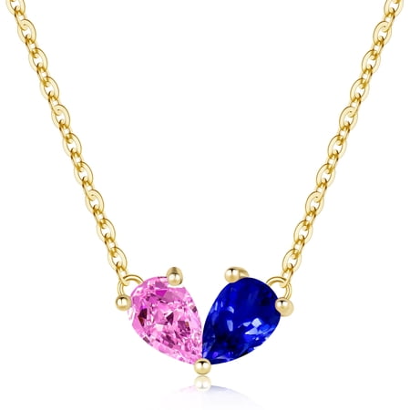 Turandoss Diamond Necklace for Women Girls 14K Gold Plated Emerald Birthstone CZ Pendant Jewelry Birthday Teacher Appreciation Mothers Day Graduation Gifts for Her Mom Kids Teen Girls Wife Ideas