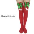 thumbnail image 7 of Mosey Christmas Stockings Thigh High Striped Unisex Bow-knot Stretchy Socks Cosplay Accessories, 7 of 7