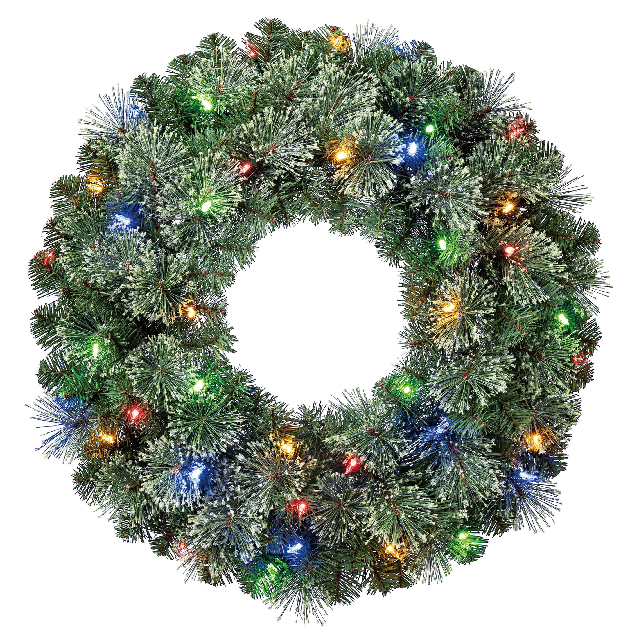 Liberty Color-Changing Pre-Lit LED Battery-Powered Artificial Christmas Wreath with Timer, 24", by Holiday Time