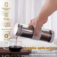 thumbnail image 2 of Cold Brew Coffee Maker Mason Jar Pitcher 800ML Stainless Steel Filter with Cup Brush Cold Brew Pitcher for Fruits Tea,1 * Cold brew coffee maker 1 * Cleaning Brush, 2 of 9