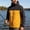 Yellow, variant on Mens Hiking Jacket Standard Short Hooded Color Block Full Zip Outer Coat, Elastic Cuff Hem Hidden Side Pockets for Backpacking Trail Trips Gray XXL