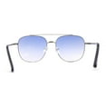 thumbnail image 3 of Double Bridge Rectangular Officer Color Gradient Metal Sunglasses Silver Blue, 3 of 4