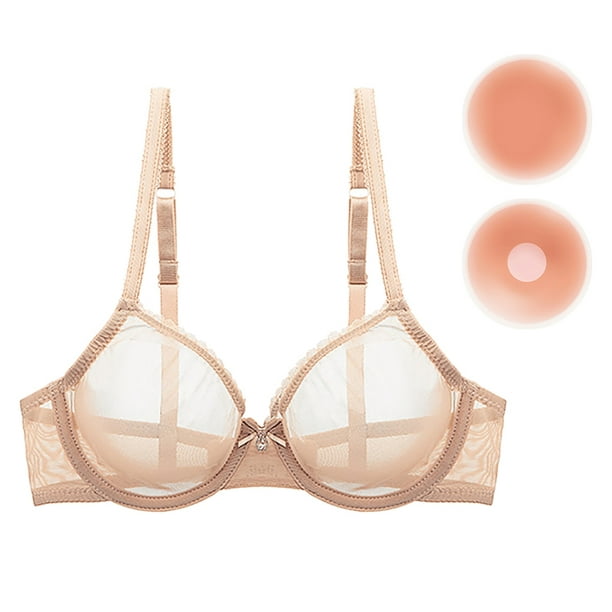 Varsbaby Women's Sexy Lace Bra See Through Underwear with Nipple