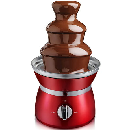 Gymax 3 Tiers Chocolate Fondue Fountain Stainless Steel Heated Home Household