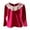 Hot Pink136/A, variant on Girls Long Sleeve Blouse With Lace Trim Collar Cute Casual Tops For Toddler Kids Comfortable Soft Basic Tee For Fall Winter Breathable Dailywear