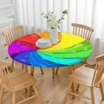 thumbnail image 3 of Rainbow Tie Dye Spiral Pattern Round Fitted Tablecloth with Elastic Edge,Dining Table Cover Waterproof,Outdoor Round Tablecloth for Camping,Dining,Indoor and Outdoor, 3 of 7