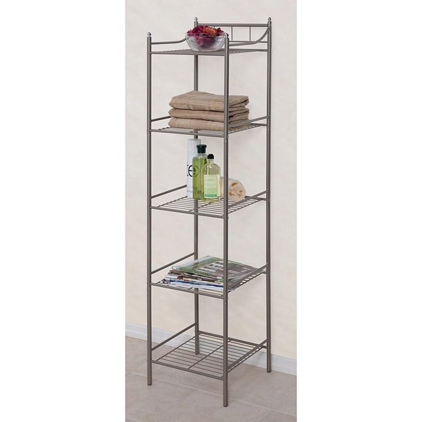 TOWER 5 SHELF SATIN SATIN NICKEL