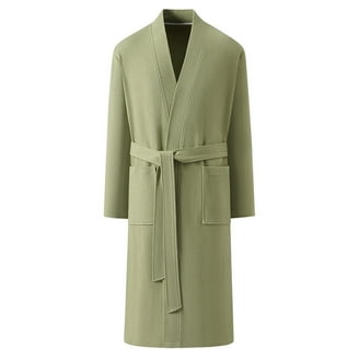 green mens dressing gown Men's Robe Tartan Black Watch Wool Navy